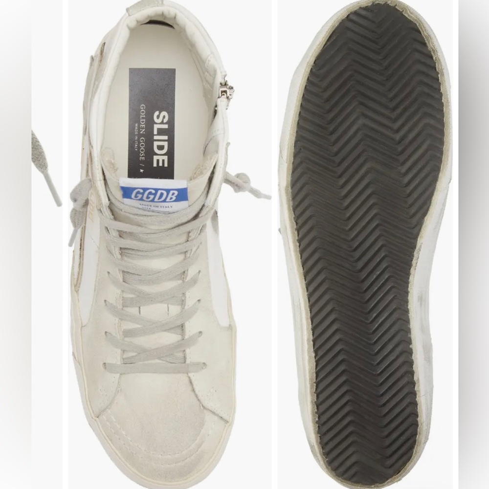 Golden Goose Slide High Top Sneaker (Women) in White/Ice